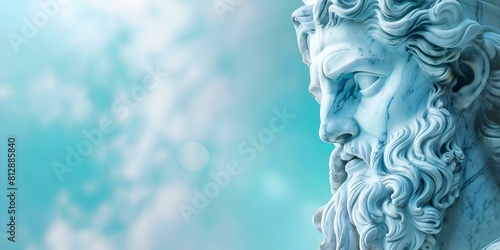 The Marble Statue of Zeus: King of Gods in Greek Mythology, Also Known as Jupiter in Roman Mythology. Concept History, Mythology, Greek Gods, Roman Gods, Sculpture