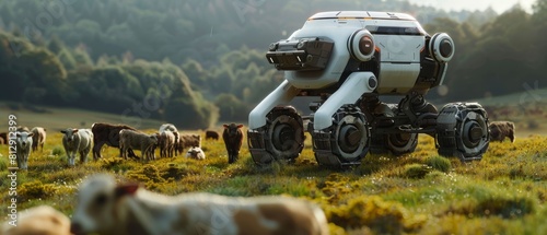 With each calculated action, the herding robot fosters a harmonious relationship between technology and nature, preserving the welfare of the animals under its watchful care.
