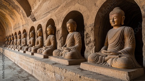 The Bezeklik Thousand Buddha Caves in Turpan China a complex of Buddhist cave grottos dating back to the 5th to 14th centuries featuring ancient mural