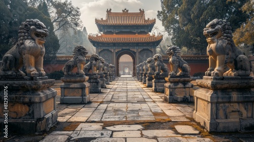 The Xiaoling Tomb of the Ming Dynasty in Nanjing China a grand mausoleum complex honoring the Ming dynastys founding emperor known for its Path of the