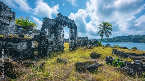 The ruins of the old Portuguese fort in Ternate Indonesia a reminder of the strategic importance of the Maluku islands in the global spice trade and E