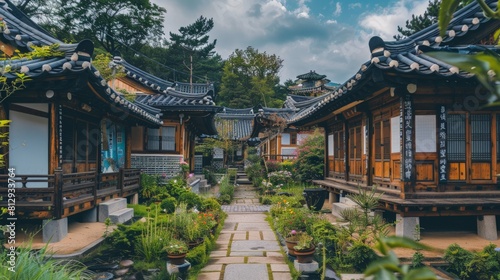 The Jeonju Hanok Village in Jeonju South Korea showcasing traditional Korean hanok houses and offering a living history experience with cultural works