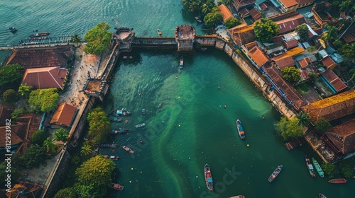The historical sultanate of Malacca in Malaysia a key maritime empire known for its role in the spice trade with remains of the fort and old port city