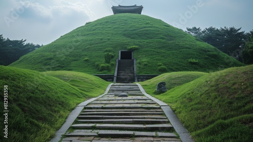 The Daereungwon Tomb Complex in Gyeongju South Korea an ancient burial ground housing large tomb mounds from the Silla dynasty offering insights into