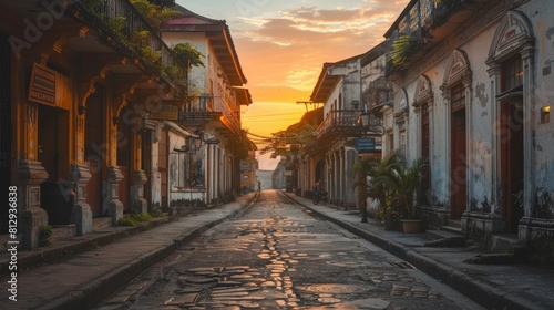 The ancient city of Vigan in the Philippines known for its preserved Spanish colonial architecture and cobblestone streets offering a glimpse into the