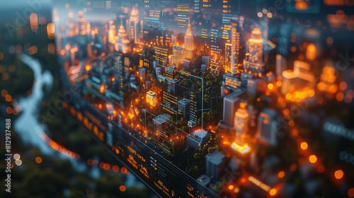 Detailed view of a city planning monitor displaying intricate simulations of public transport systems, hyperrealistically portrayed with sharp digital accuracy and vibrant colors, no people .