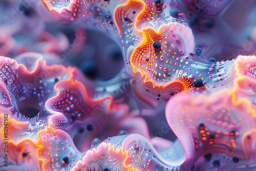Capture the intricate details of a futuristic nano-bot swarm using vibrant