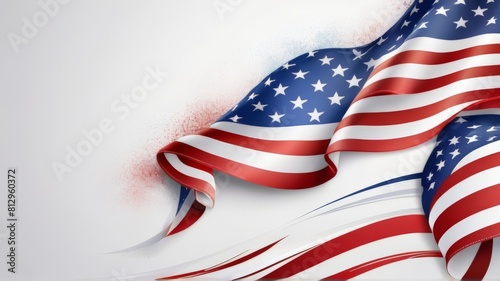 Whimsical Depiction of Unique USA Flag Memorial Days Background Suitable for Graphic Resources Banner. Copy Space