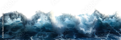 sea waves on isolated transparent background