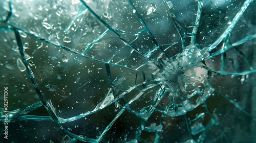 A shattered glass window with a broken screen effect, evoking feelings of vulnerability and insecurity