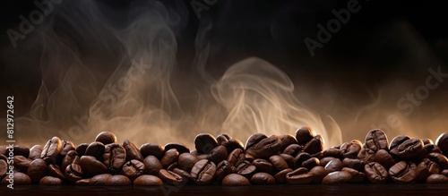 Image of roasted coffee beans creating an appealing copy space
