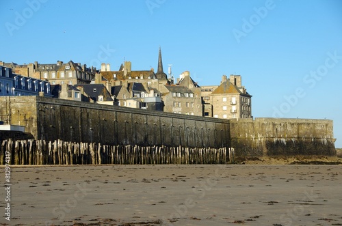 The city of Malo at low tide in Brittany in France, Europe