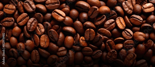 Image of roasted coffee beans creating an appealing copy space