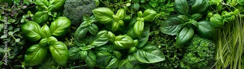 Display of fresh herbs essential for culinary enhancement