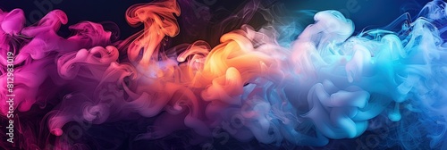Colorful cloud of smoke - polychromatic multicolored fog concept