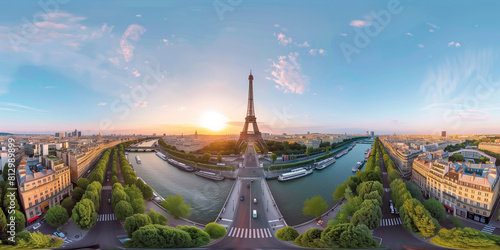 arafed view of the eiffel tower and river seine in paris
