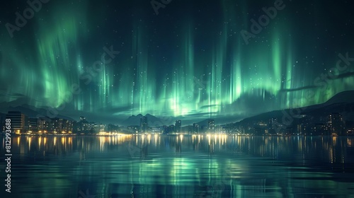 Urban Aurora Photograph the Northern Lights over urban settings, contrasting natural phenomena with city lights