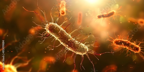 Rapidly multiplying bacteria in health science research on mildew growth. Concept Health Science Research, Bacteria Study, Mildew Growth, Rapid Multiplication, Microbiology Analysis
