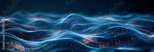 Luminous Bioluminescent Wave Patterns: Intricate Light Swirls in Night Photography