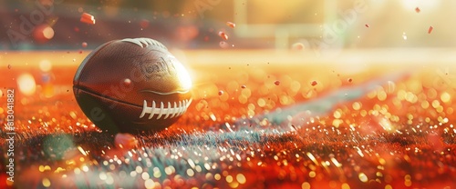 American Football Background With A Close-Up Of A Kicking Tee