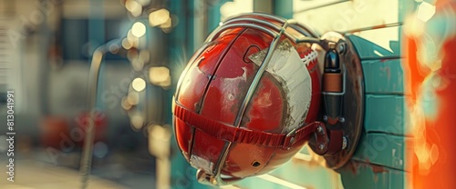 American Football Background With A Close-Up Of A Football Pump