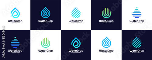 set of Water Drop Logo Design, Vector illustration
