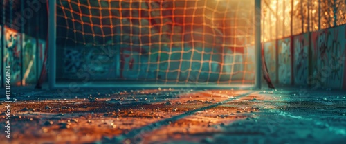 Soccer Background With Goalposts