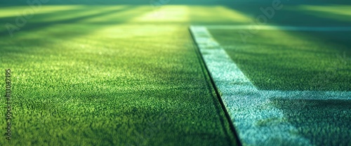 Soccer Field Background With A Close-Up Of A Soccer Field Line Marker