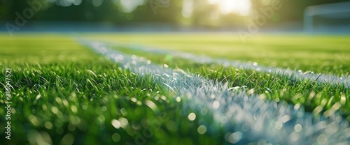Soccer Field Background With A Close-Up Of A Soccer Corner Kick