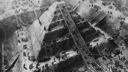 The photo shows the construction of the Panama Canal, which was built between 1904 and 1914