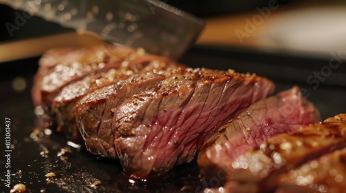 A juicy, tender steak cooked to perfection.