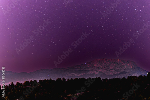 Night sky above Sainte-Victoire mountain