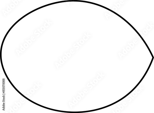 Black outline oblong oval simple plain shape element symbol sign isolated overlay png