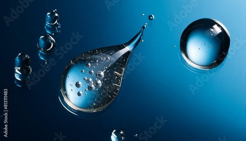 Transparent gel droplet with air bubbles
