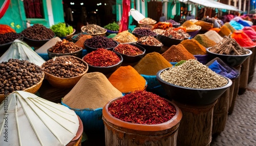 Zanzibar's Spice Market- A Vibrant Display of Exotic Aromas and Colors.