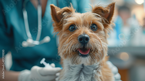 yorkshire terrier in a veterinary clinic 
