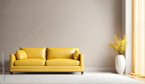 Photo of classic modern sofa isolated on white background, Sofa furniture on white background