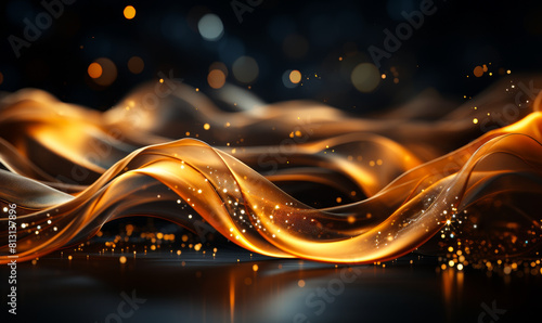 Radiant Ethereal Swirls: A Shimmering Tapestry of Golden Elegance