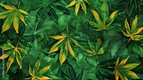 Vibrant, detailed cannabis pattern background upgrade.