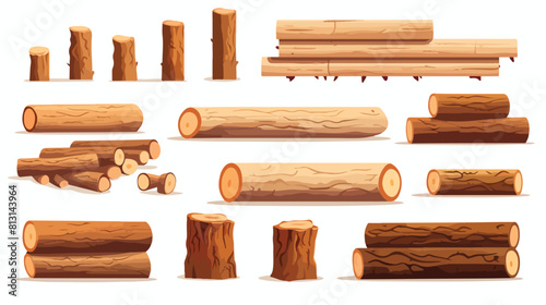 Lumber industry wood logs trunks barks and stumps -