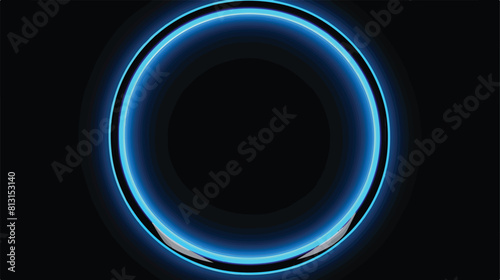 Neon blue circle for your design. Electronic glowin