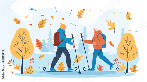 Nordic walking and healthy lifestyle web banners se