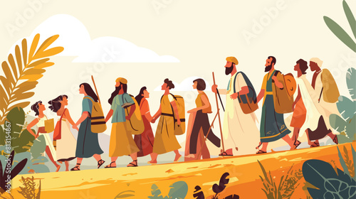 Old Testament exodus israelites of Egypt with Moses