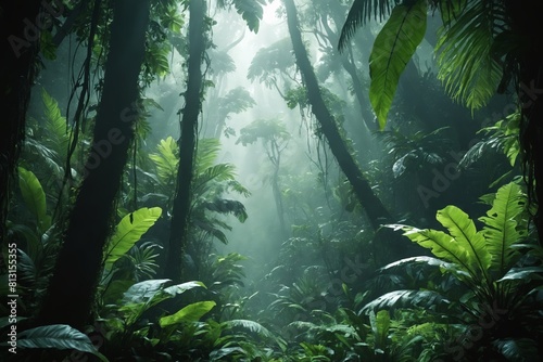 Lush Canopy of the Equatorial Rainforest: Biodiversity's Cradle