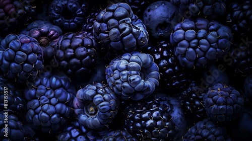 abstract blueberry blackberry low key background dark moody fruit still life digital illustration