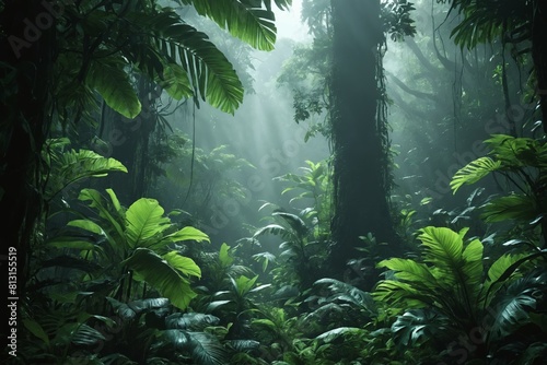 Pristine Expanse of Tropical Rainforest Teeming with Life