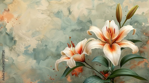 An illustration of a lilly flower in loving memory for a condolence card