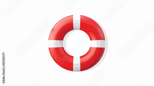 Realistic lifebuoy inflatable buoy ring with white