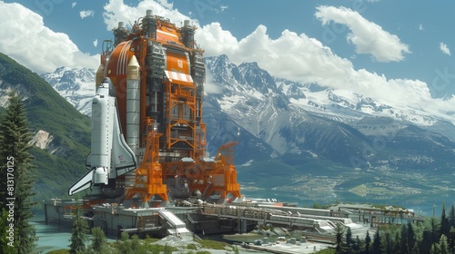 Space complex located in a mountain valley
