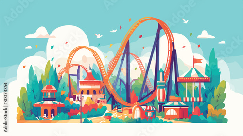 Roller coaster rollercoaster ride in amusement park